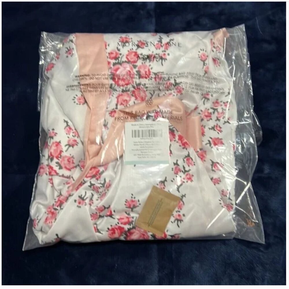 Morgan Lane Satin Allie Robe - White Floral - Plus - NWT - Picture 6 of 7